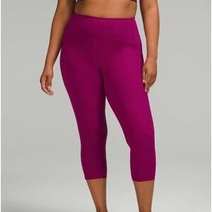 LULULEMON Swift Speed High Rise Crop Leggings Magenta Purple 2